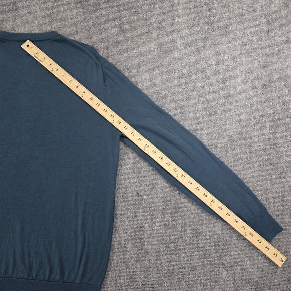 Banana Republic Sweater Mens XL Blue Merino Wool Crewneck Pullover Lightweight - Picture 7 of 13